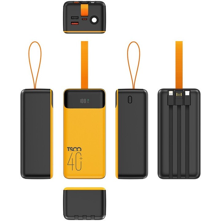 پاوربانک تسکو مدل TSCO TP 4001 40000mAh 22.5W مشکی زرد